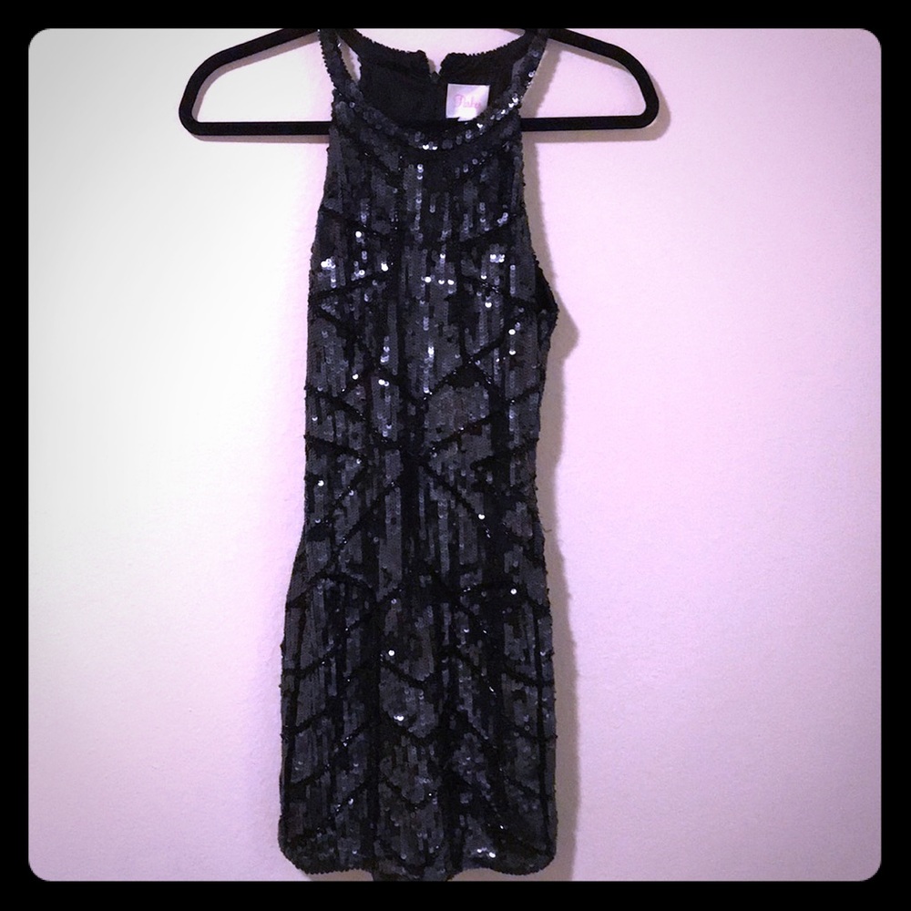 Sequenced Black Dress